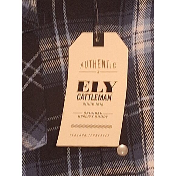 New Men’s ELY Cattleman Multiple Color Flannel Long Sleeve Pearl Snap XLT - Picture 3 of 6